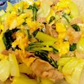 ちびこちび's cooksnap of when they made 豚バラしめじ卵チンゲン菜のオイスター炒め.