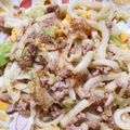 クック甘党。's cooksnap of when they made ひき肉とキャベツで！焼きうどんバター醤油.