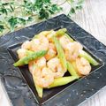 Satoco❋'s cooksnap of when they made 冷凍エビとアスパラのニンニクバター炒め.