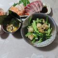 よちりん's cooksnap of when they made ✿小松菜とベビーホタテのガリバタ炒め✿.