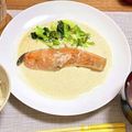 稲光（いなびかり's cooksnap of when they made サーモンのソテー　ミルクソース添え.