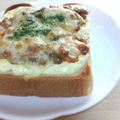 よっクマごん's cooksnap of when they made 納豆キムチーズトースト.