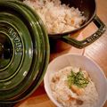 ごちそうちゃん's cooksnap of when they made staub炊飯 焼き鯖と大葉の混ぜごはん.
