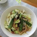 donuts★'s cooksnap of when they made 簡単♡なすとオクラの和風醤油パスタ.