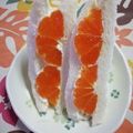 くネコまろす's cooksnap of when they made 丸ごとみかんとヨーグルトのフルーツサンド.