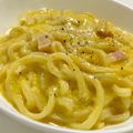 tgmei's cooksnap of when they made ランチにいかが☆豆乳カルボナーラうどん.