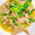 プー♡'s cooksnap of when they made 簡単3分！小松菜と豚肉のにんにく醤油炒め.