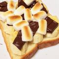 そらいろ猫's cooksnap of when they made マシュマロチョコバナナトースト.