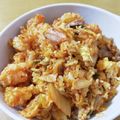 tassloff's cooksnap of when they made 残ったちらし寿司再利用✿キムチ炒飯.
