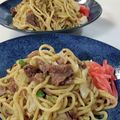 ｸﾏﾘｴ's cooksnap of when they made 牛肉と長ねぎのオイスターソース焼きそば。.