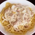 ママメイン！時々子供's cooksnap of when they made レンジで簡単！ツナのクリームパスタ.