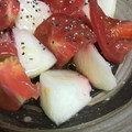 葉月優希's cooksnap of when they made 旬の桃で♡桃とプチトマトの白だしサラダ♪.