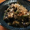 低カロ探検隊's cooksnap of when they made レンジで母の味！いんげんとなすのおかか煮.