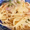 にぎり族's cooksnap of when they made カルボナーラin春きゃべつ.