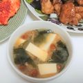 meple☆'s cooksnap of when they made なめこ 豆腐 ワカメ 油揚げのお味噌汁♡.