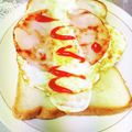 めみたん☆'s cooksnap of when they made 時短&簡単！パンに黄身の穴を作りましょ♪.