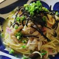 kazunaring's cooksnap of when they made 大根おろしたっぷり♪和風きのこスパゲッティ.