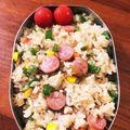 なーなちゃん's cooksnap of when they made 電子レンジで簡単！ウインナーの和風ピラフ.