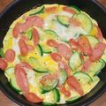 プルンバゴ's cooksnap of when they made ズッキーニとウィンナーのオープンオムレツ.