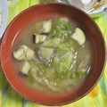 mmameco's cooksnap of when they made なすと白菜のお味噌汁✿.