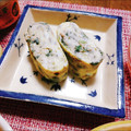 ＪＵＮちゃン's cooksnap of when they made 茗荷としそ入りの出汁巻き風玉子焼き.