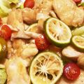 0201モモプー's cooksnap of when they made 鶏胸肉とエリンギの カボス炒め♪.