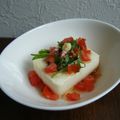 姉ぶた's cooksnap of when they made 変わり冷や奴＊＊オリーブ＆トマト＊＊.