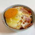 ちぃかま☆'s cooksnap of when they made ずぼら飯♡絶品☆ベーコンエッグごはん.