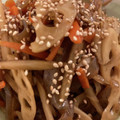 jltgaz's cooksnap of when they made 蓮根と蒟蒻入りきんぴらごぼう.