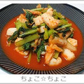 ちょこ☆ちょこ's cooksnap of when they made イカと小松菜のキムチ炒め.