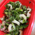Perlまま's cooksnap of when they made セロリの葉とちくわのゆかり和え.