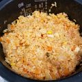 ぷーたん２５２５'s cooksnap of when they made ★炊飯器と野菜ジュースでチキンライス★.