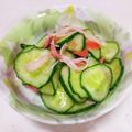 白玉蘭花's cooksnap of when they made キュウリとカニかまの酢の物.