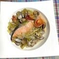 chi−ちゃん's cooksnap of when they made 美味しすぎた…秋鮭のアクアパッツァ.