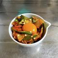 ebipeco's cooksnap of when they made 夏！おつまみ！生オクラとキムチのユッケ.