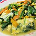 U☆kaoru's cooksnap of when they made ほうれん草と人参の卵とじ.