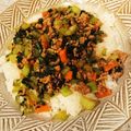 himeKK's cooksnap of when they made 小松菜の中華風そぼろ丼.