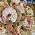 サボテン母ちゃん's cooksnap of when they made 蓮根と海老、枝豆の明太マヨあえ.
