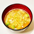 にきけん's cooksnap of when they made お味噌汁に☘️ちょこっとアボカド&揚げ玉.