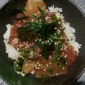 つくもぐ's cooksnap of when they made タレが美味しい！マグロの漬け丼.
