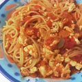 さくらもち抹茶ぱふぇ's cooksnap of when they made 豆腐とトマトのヘルシーパスタ.