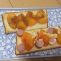 きらり流れ星's cooksnap of when they made 柿とウインナーのチーズトースト.