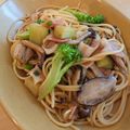 メグパク子's cooksnap of when they made ベーコンときのこのニンニク醤油パスタ.