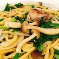 かぴーな's cooksnap of when they made サバ缶とニラの和風パスタ.