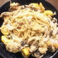 ゆかにゃ☆'s cooksnap of when they made 栗とキノコのクリームパスタ☆トリュフ風味.