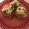 チェリチョコ's cooksnap of when they made ルッコラと生ハムのおにぎり.