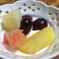 kurozata's cooksnap of when they made ぶどうとオレンジのヨーグルト＊蜂蜜がけ.