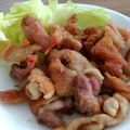 4double5's cooksnap of when they made おつまみ＊油不使用＊パリパリ♪鶏皮唐揚げ.