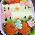 Rafhin's cooksnap of when they made キティ♡ロールサンド　キャラ弁.