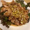 kayochan5's cooksnap of when they made 鶏肉のネギ甘酢ソース（油淋鶏）.